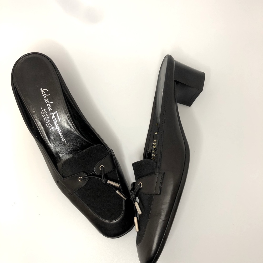 Salvatore Ferragamo slide heel loafers black